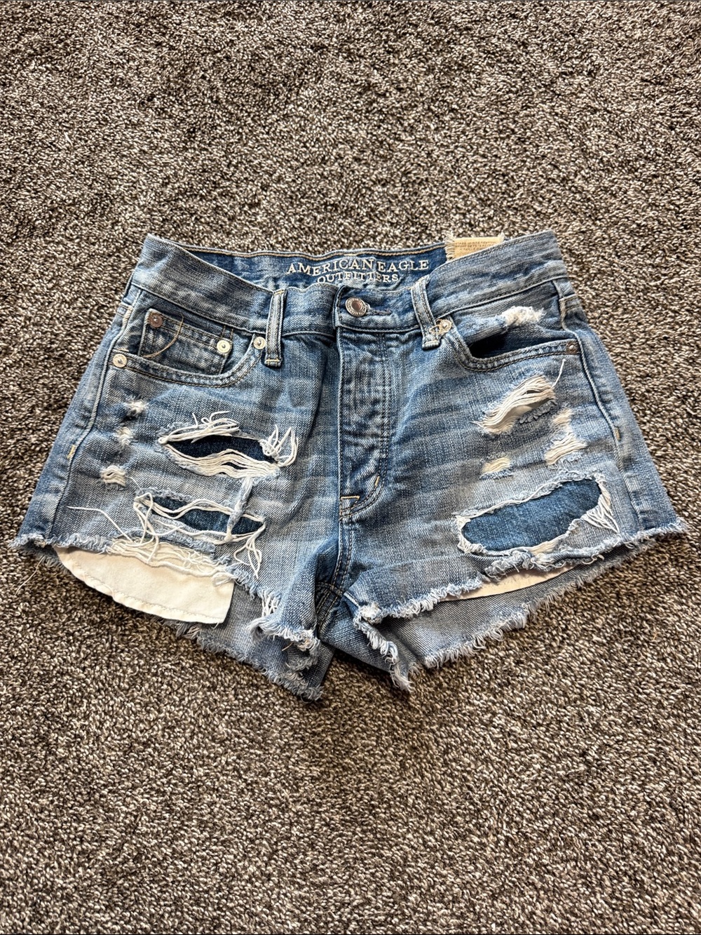 American Eagle Outfitters Distressed Denim Cutoff Shorts - Blue